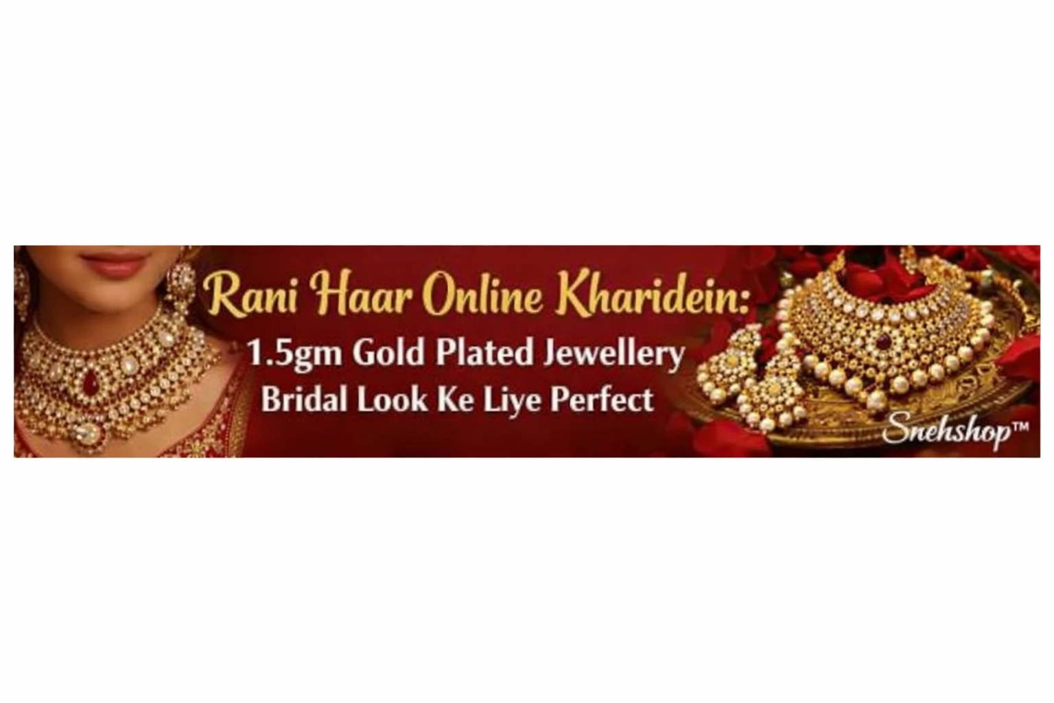 Rani Haar Online Kharidein: 1.5gm Gold Plated Jewellery Bridal Look Ke Liye Perfect