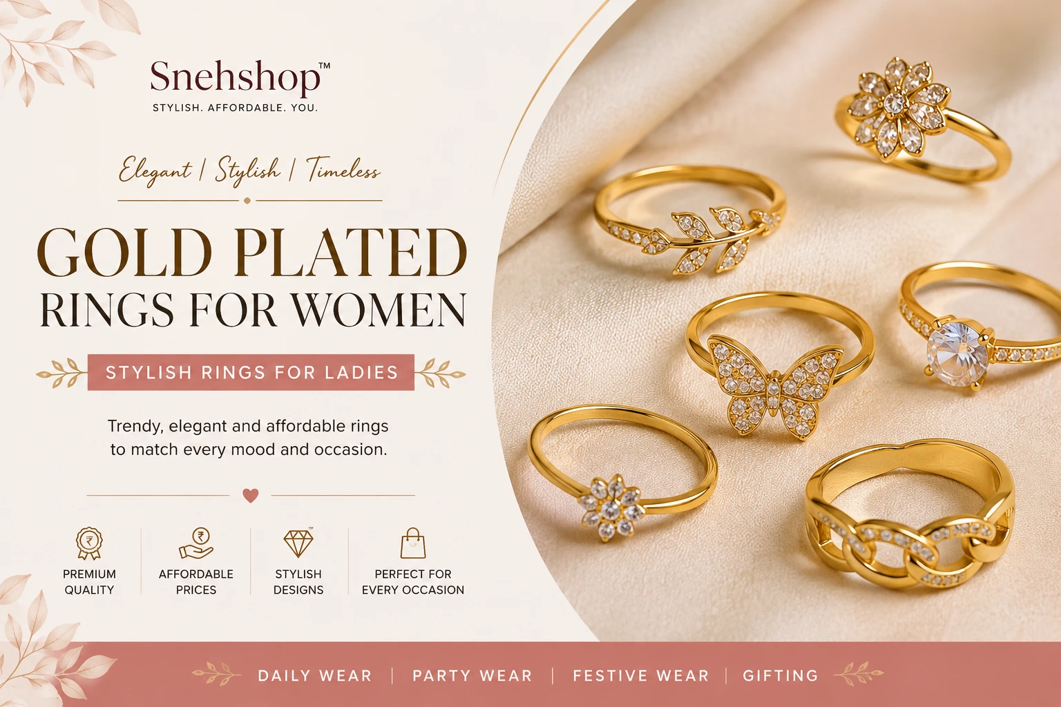 Gold Plated Rings for Women – Stylish Rings for Ladies