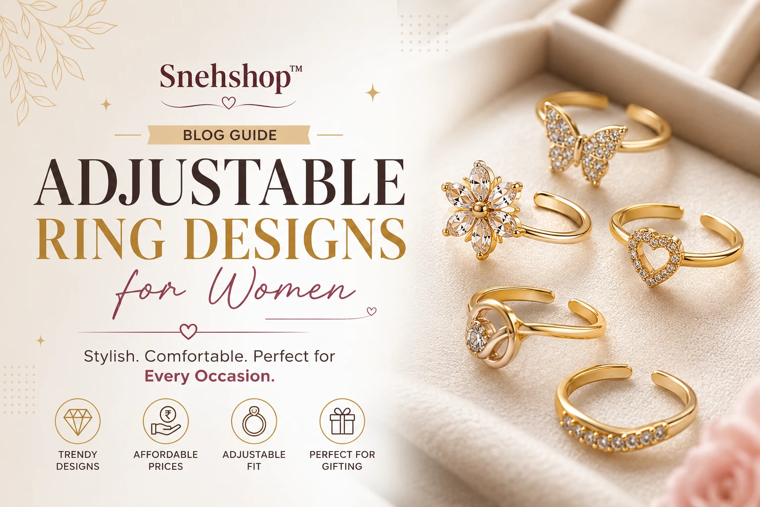 Adjustable Ring Designs for Women: Stylish, Comfortable, and Perfect for Every Occasion